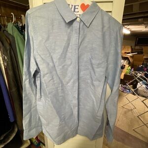 Banana Republic Linen Blue Button-Down Shirt
